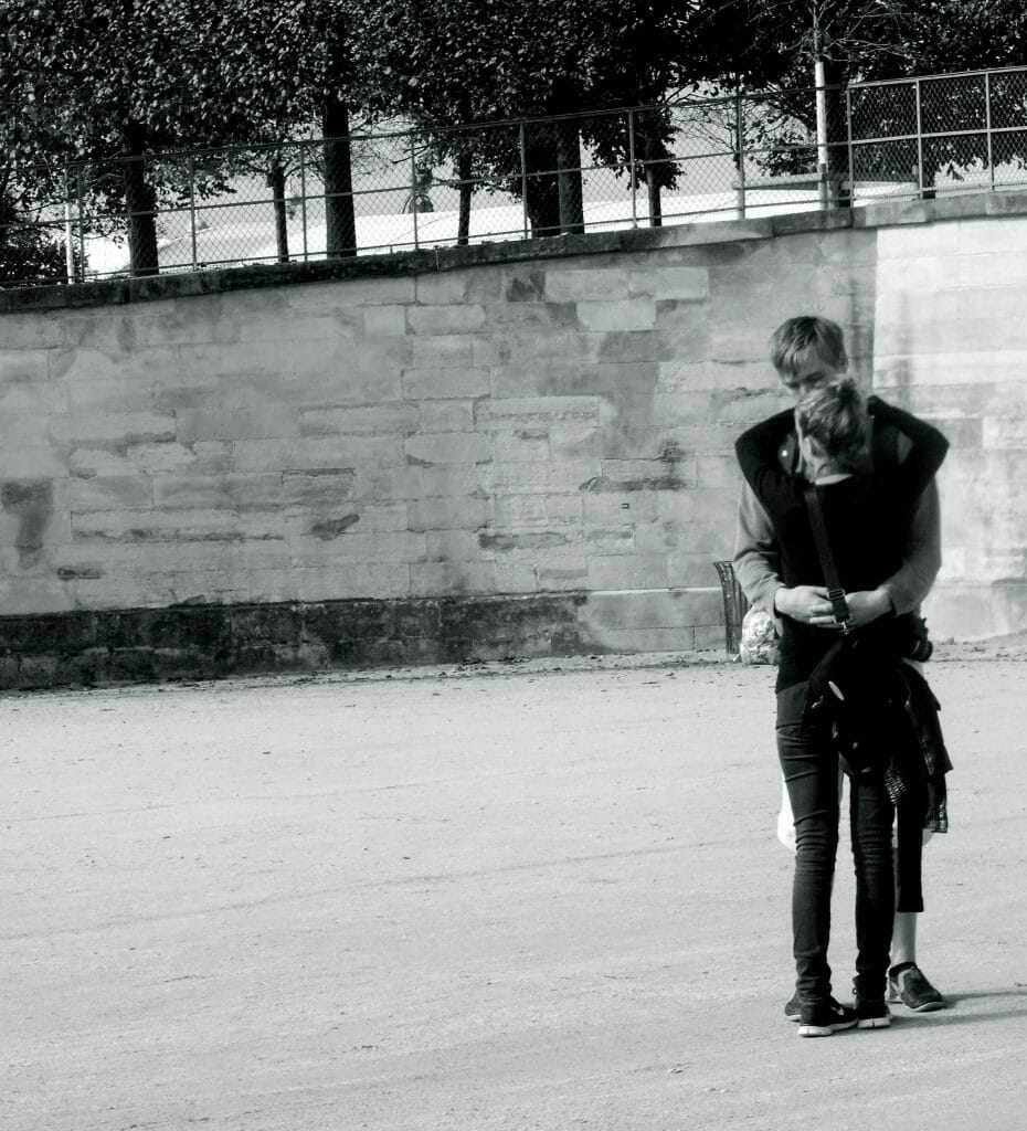 Paris Young Couple in Embrace