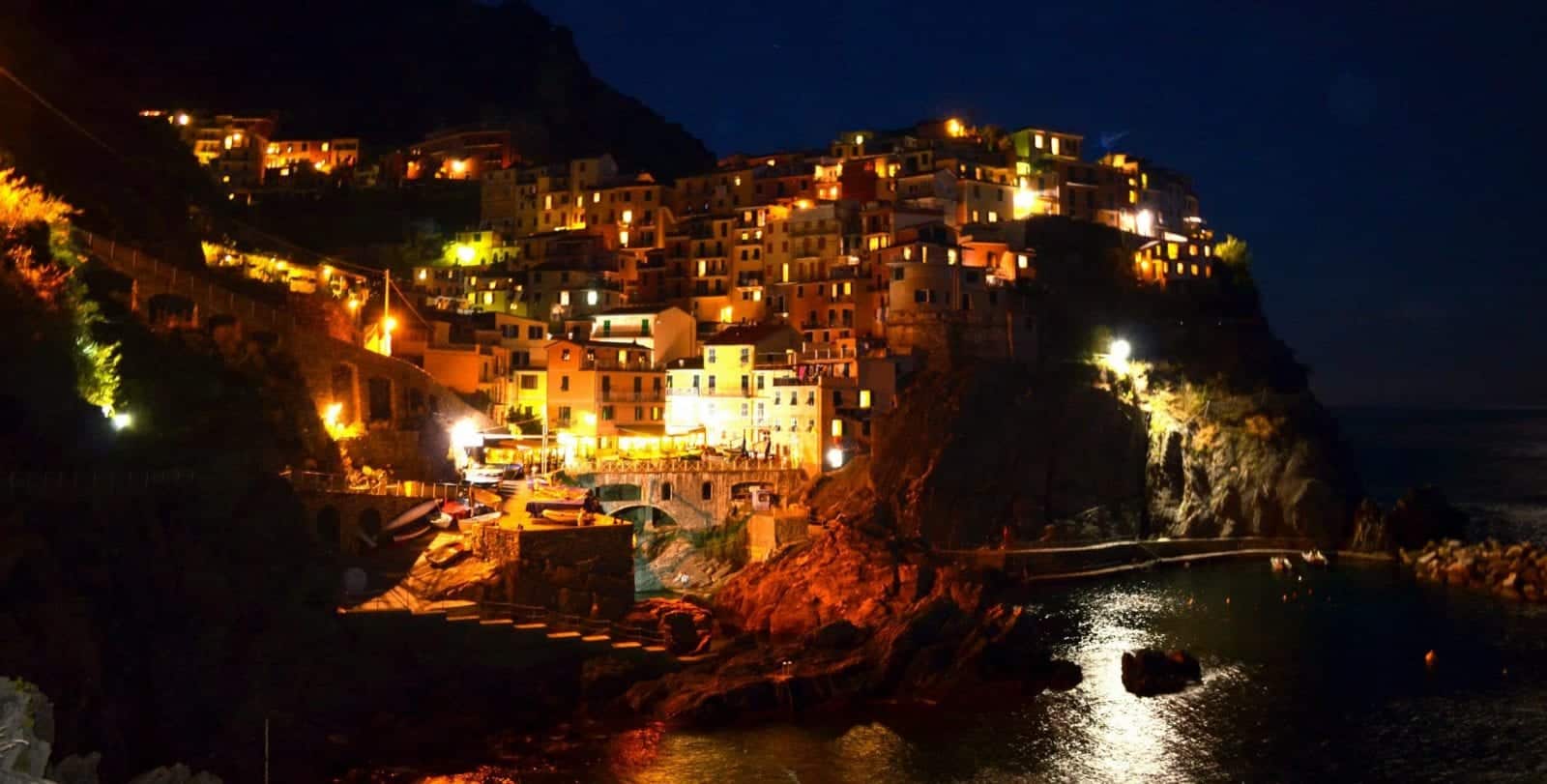 Wandering at night in Manarola, Italy