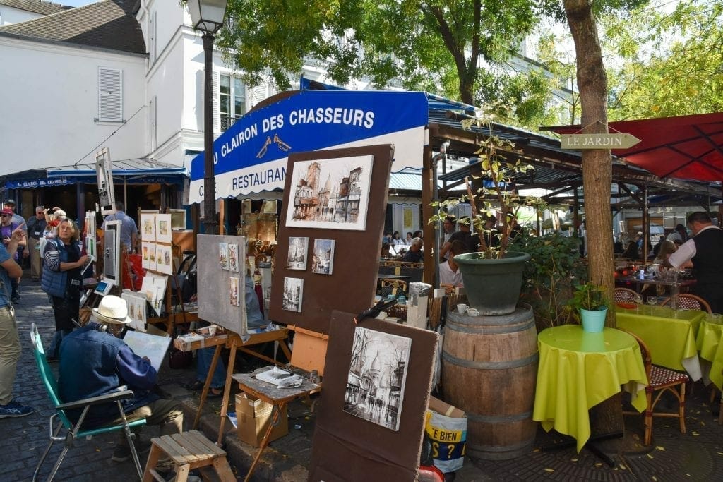 Art work stands in Paris