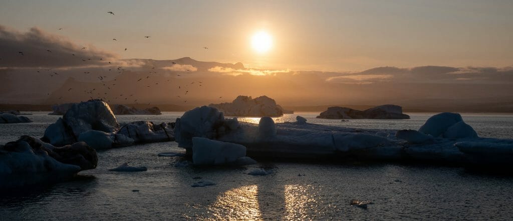 Sunset Iceland's Glacier Lagoons