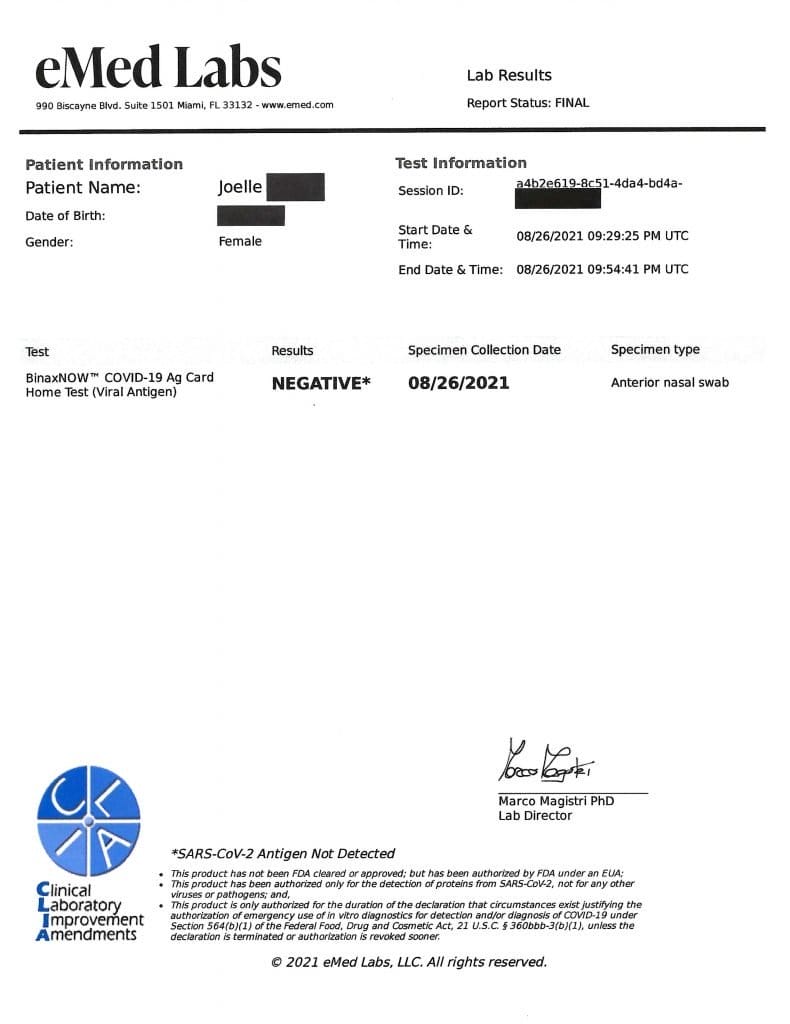 Covid-19 testing, COVID-19 Testing for U.S. Residents Returning from Abroad