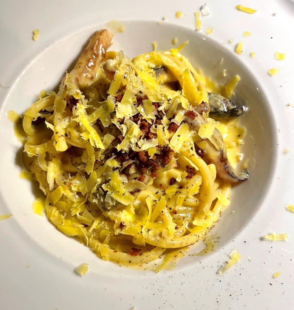 Pasta carbonara in Italy