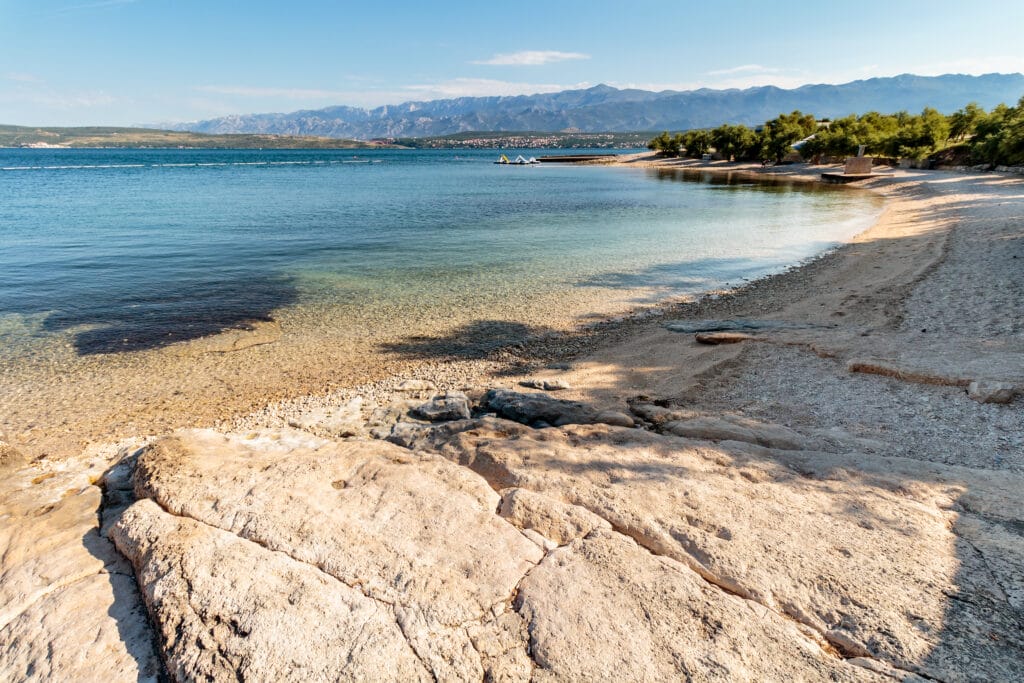 Beach in Novigrad Dalmatia, Croatia