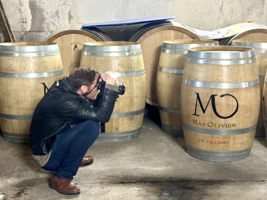 Ryan taking pics at Mas Olivier Winery