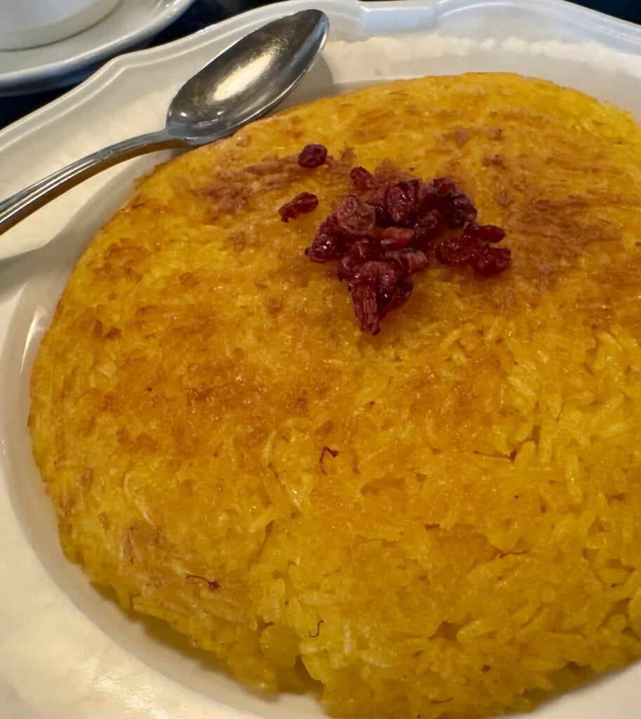 Crispy Saffron Persian Rice at Dalida