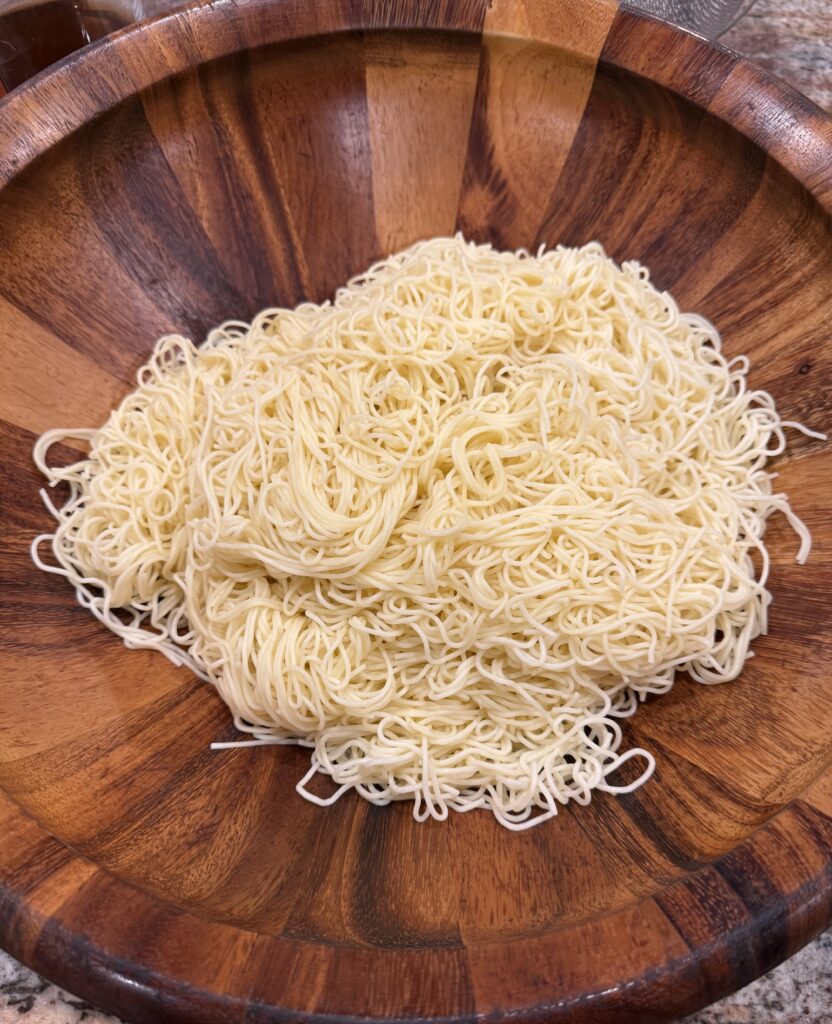 Asian capellini salad, Sesame Capellini with Sweet Peppers and Scallions