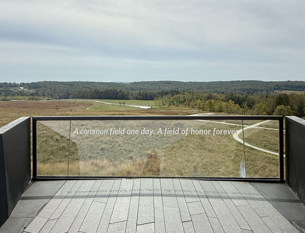 View of crash field Flight 93 Memorial Laurel Highlands