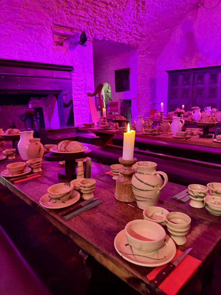 Table set at Bunratty Medieval Feast