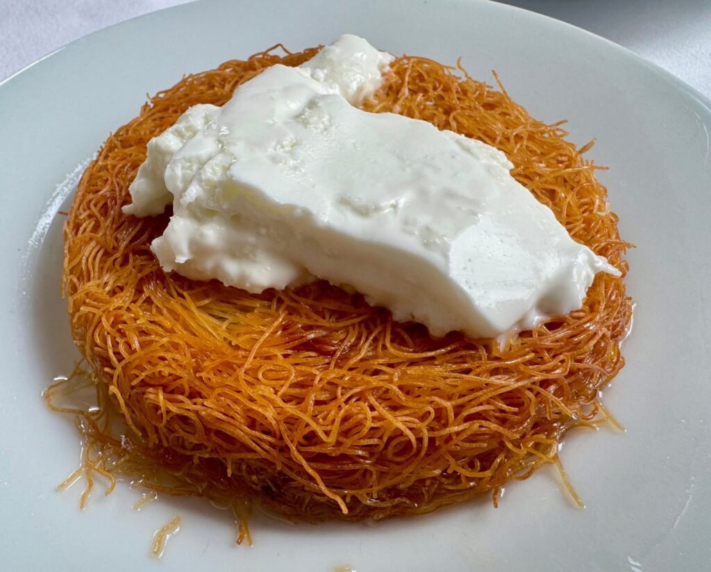 Famous dish in Ankara Künefe (also spelled kunafa or kanafeh). It’s a traditional Turkish dessert
