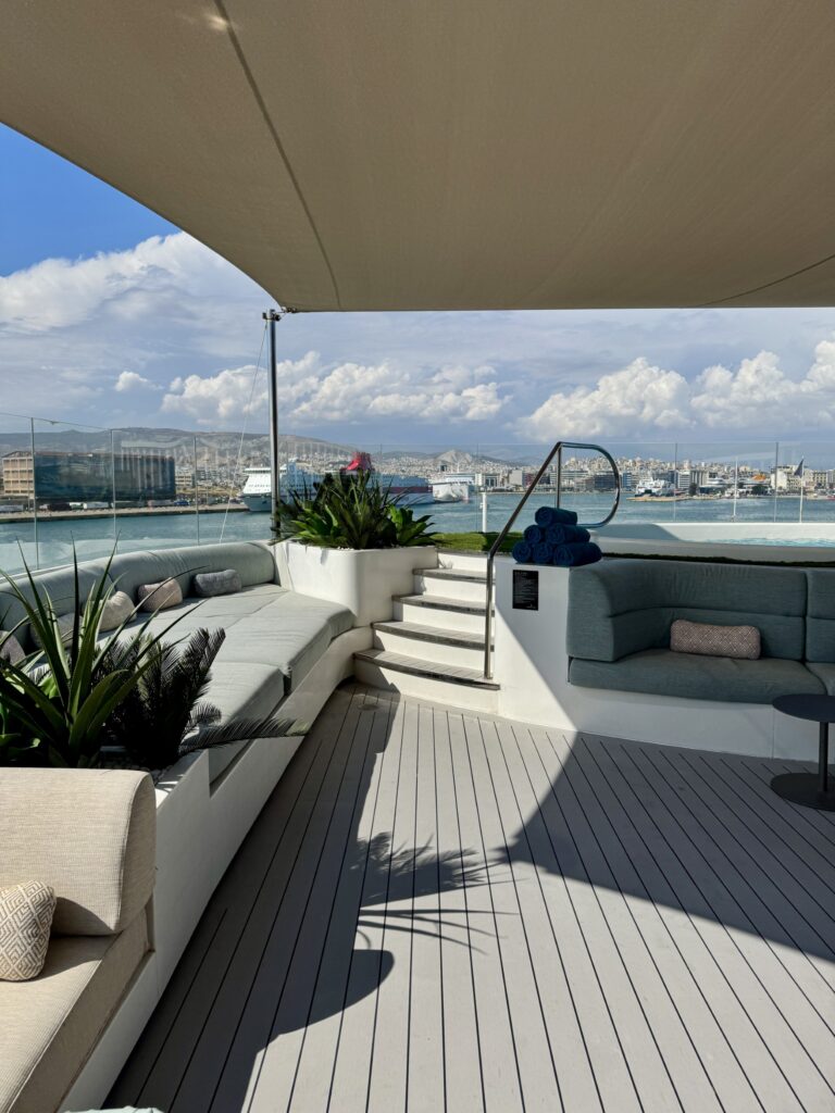 Upper deck hot tub