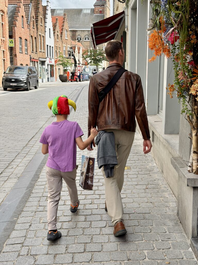 Walking in Bruges Afternoon tea in Limerick Ireland Traveling internationally with a child