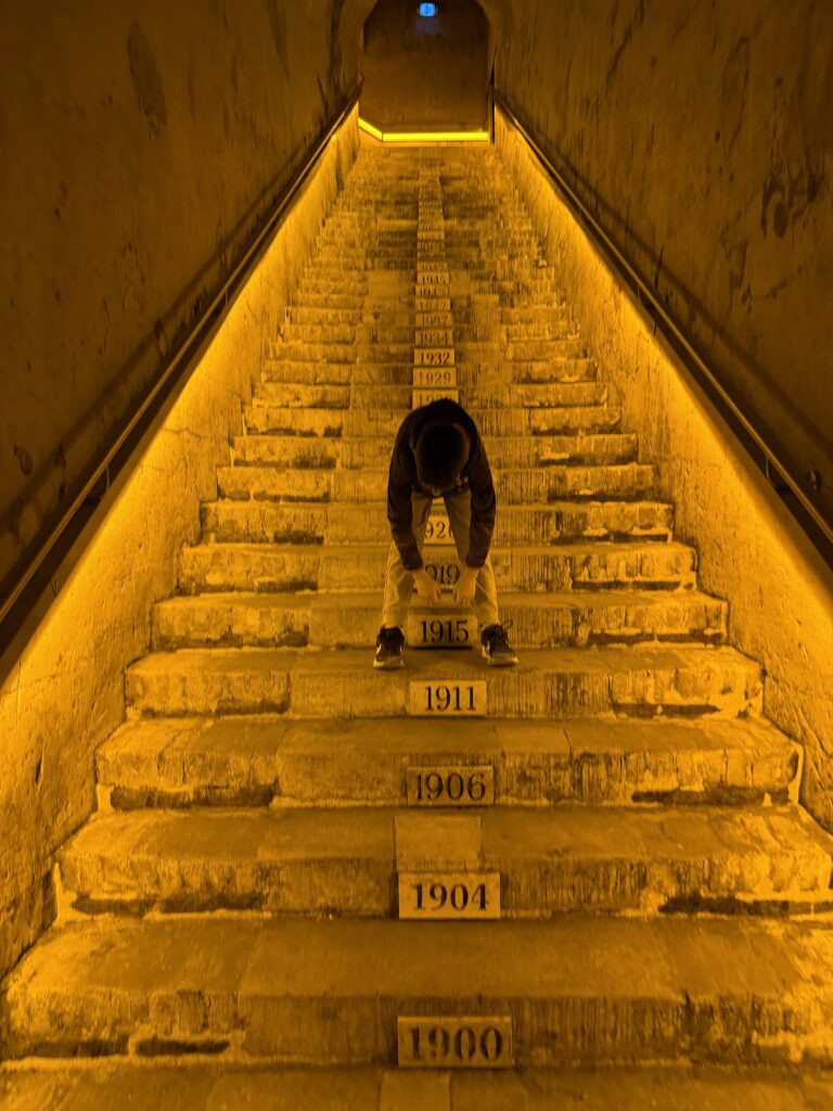 Chalk caves in Reims France Afternoon tea in Limerick Ireland Traveling internationally with a child