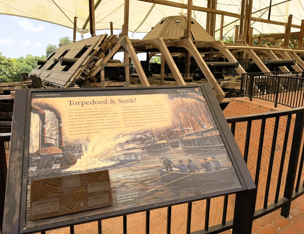 Info placard on the USS Cairo
