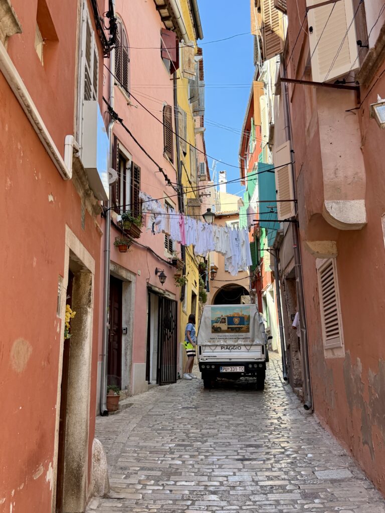 No car traffic except small delivery vehicle sin Rovinj