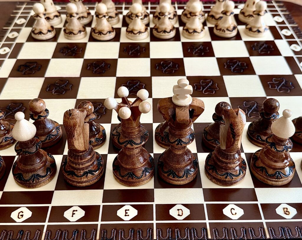 Locally handcrafted chess board we brought back from Rovinj