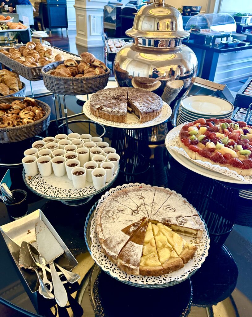 Breakfast pastries at the Savoia Excelsior Palace Trieste, Italy Photo by Wanderers Compass