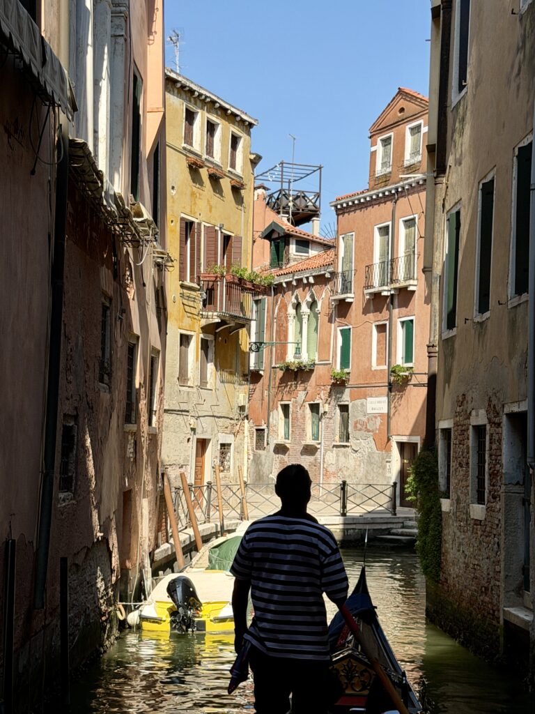 Water taxi ride through canals