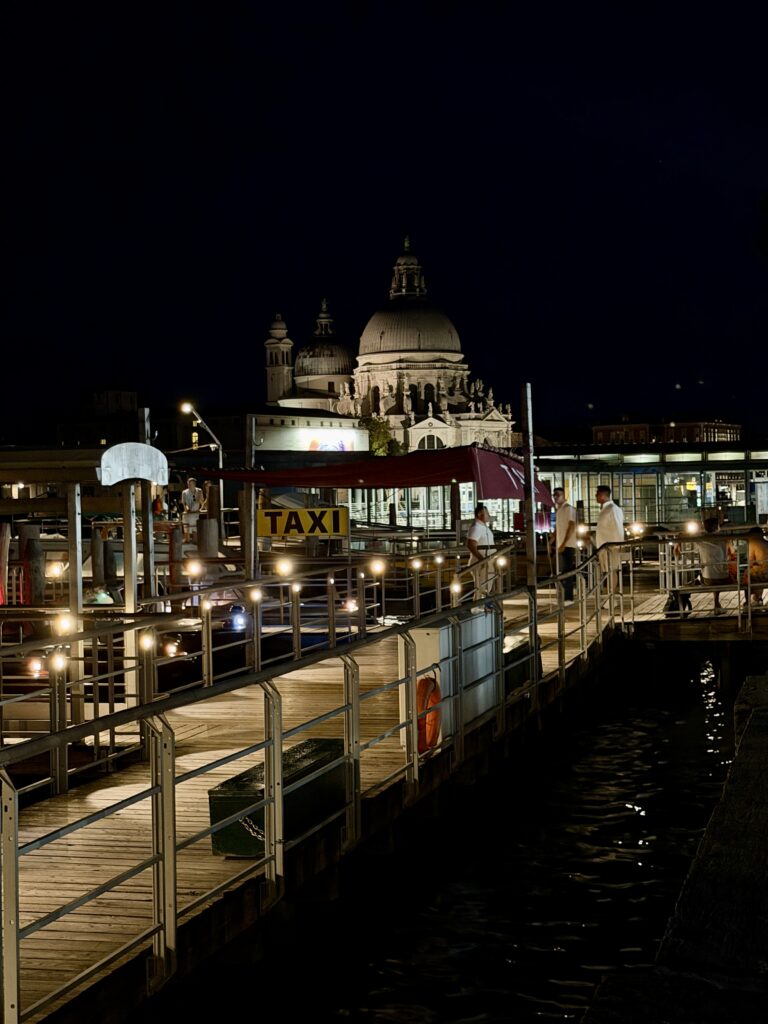 Public transportation station in Venice on Grand Lagoon